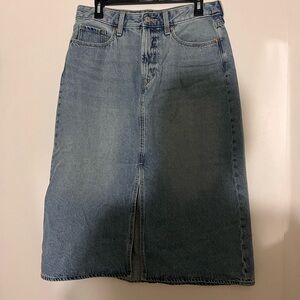 Old Navy Denim Jean Skirt High Rise Secret Smooth Pocket Blue size 12